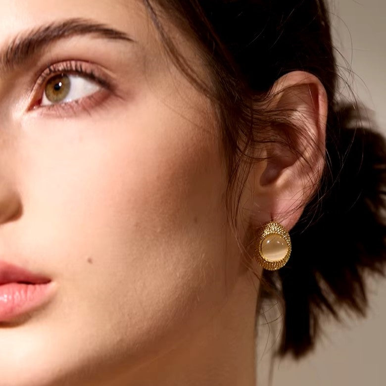 עגילים צמודים אליסייה ירוק/רוז/כחול