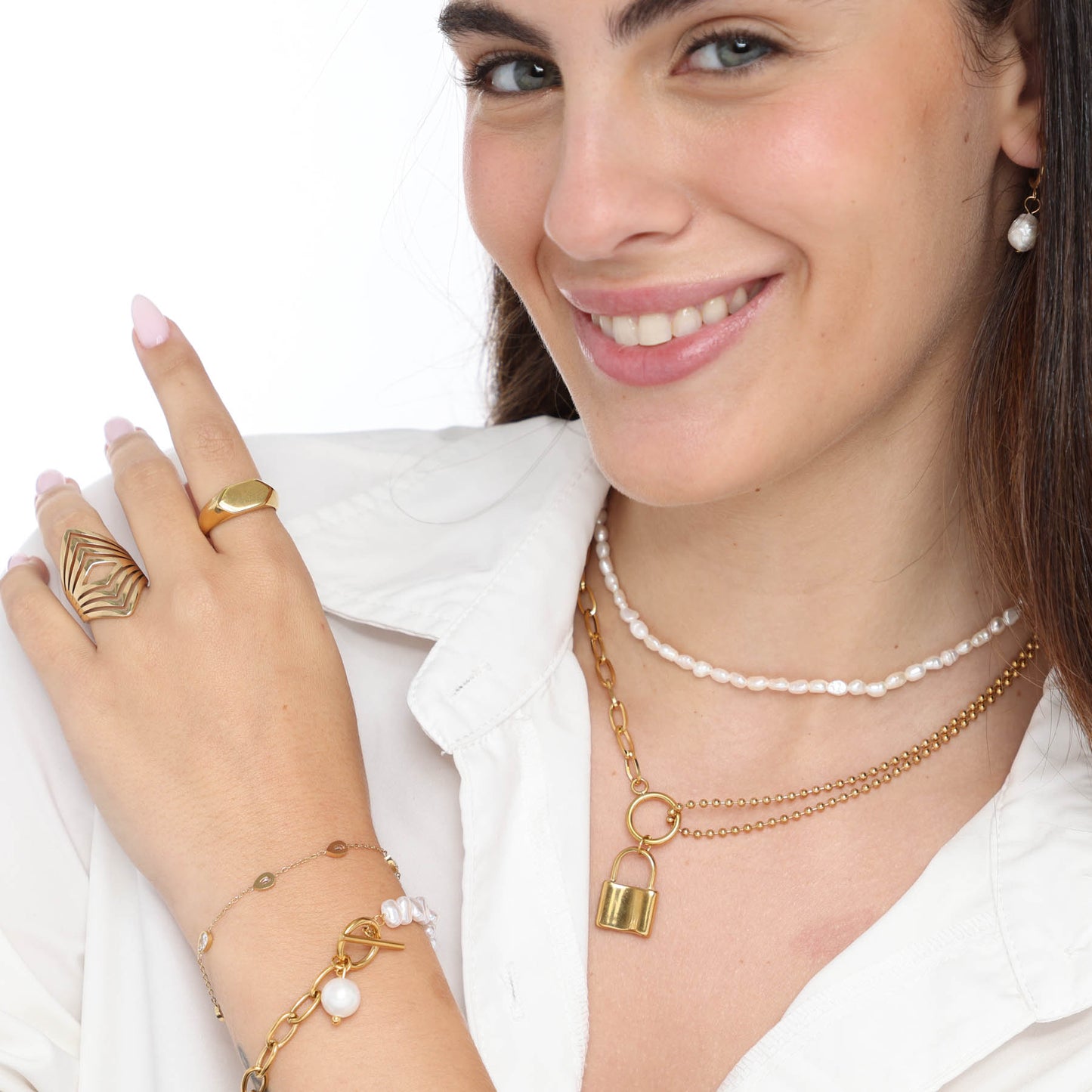 צמיד פנינים ג'וליה