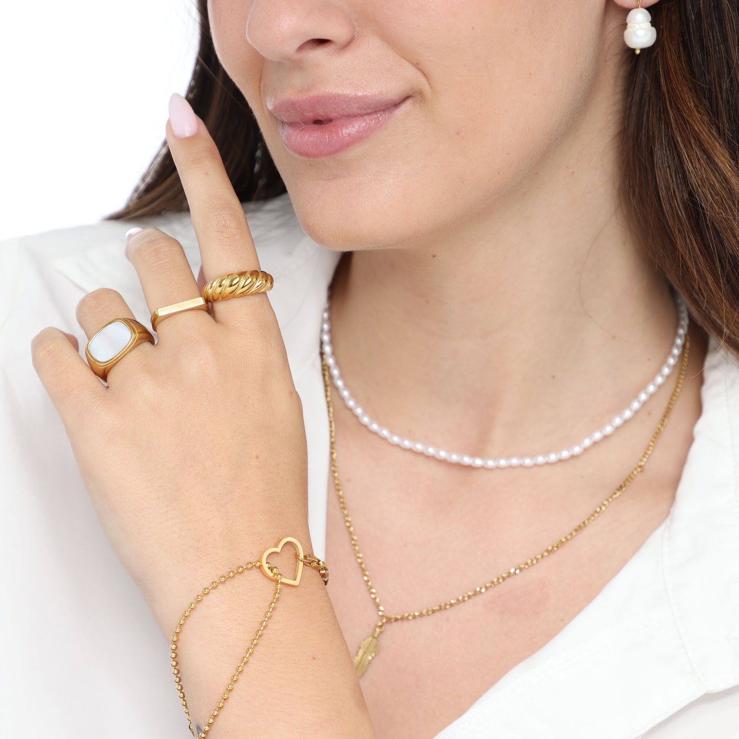 צמיד מעוצב תליון לב ורוניקה