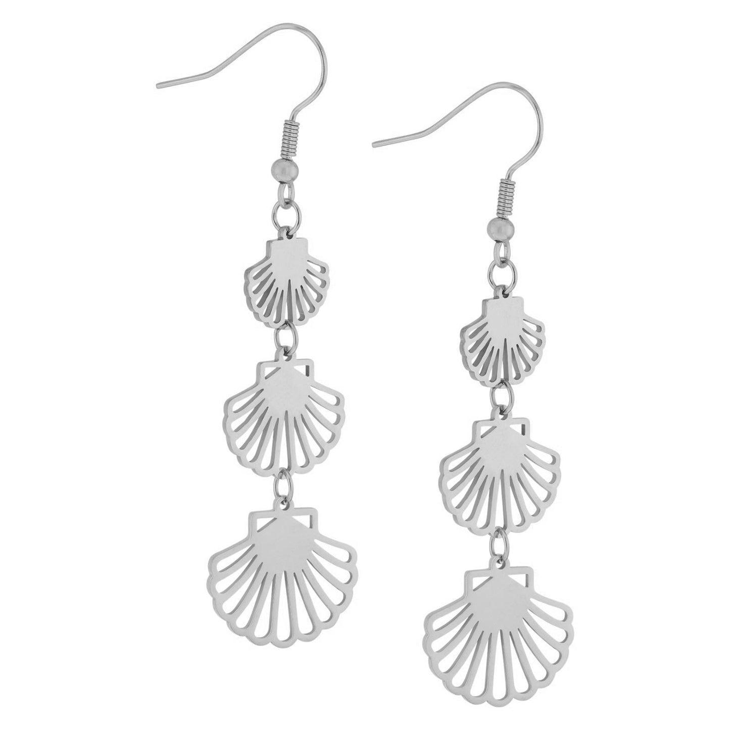 עגילים תלויים שלוש צדפות