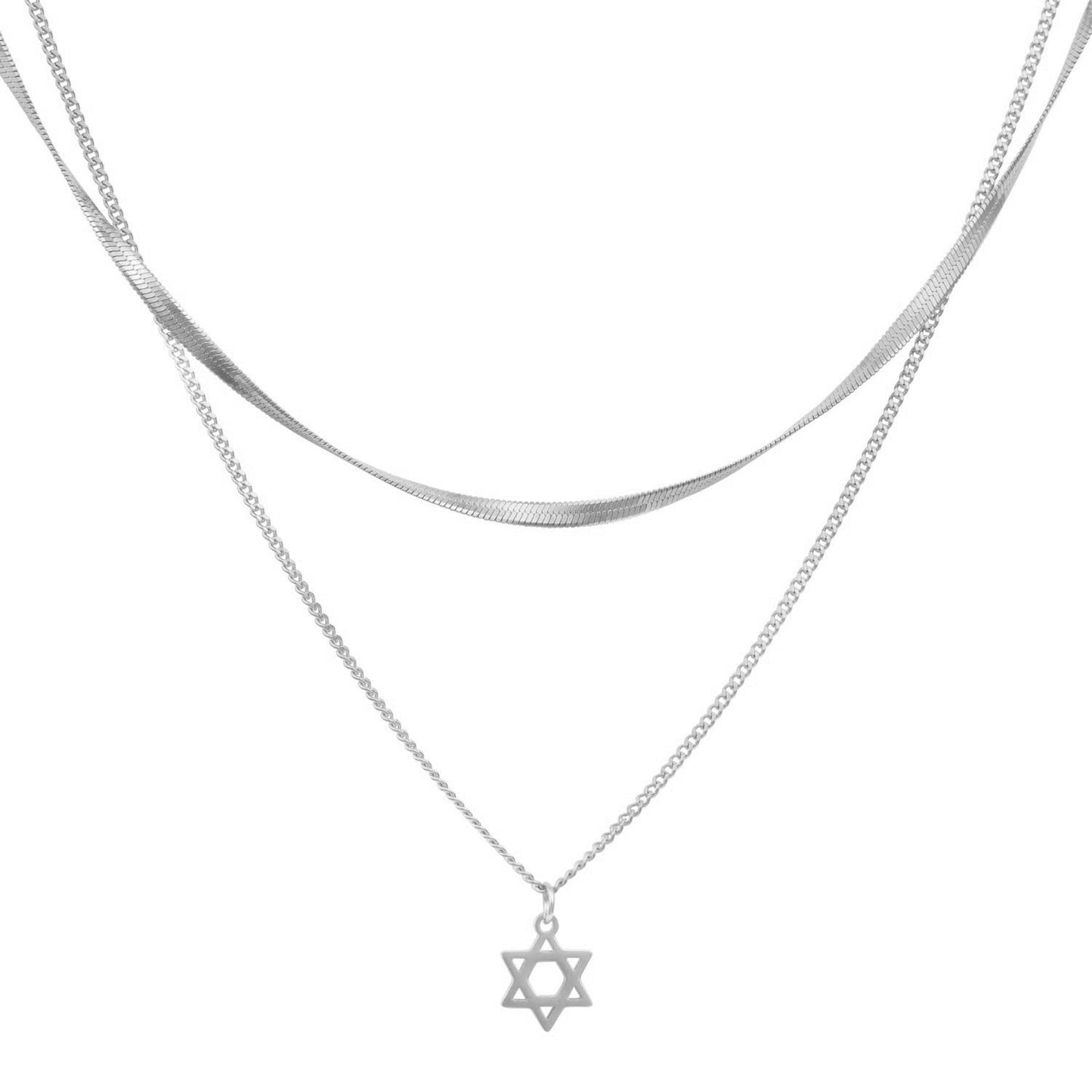 שרשרת כפולה מגן דוד
