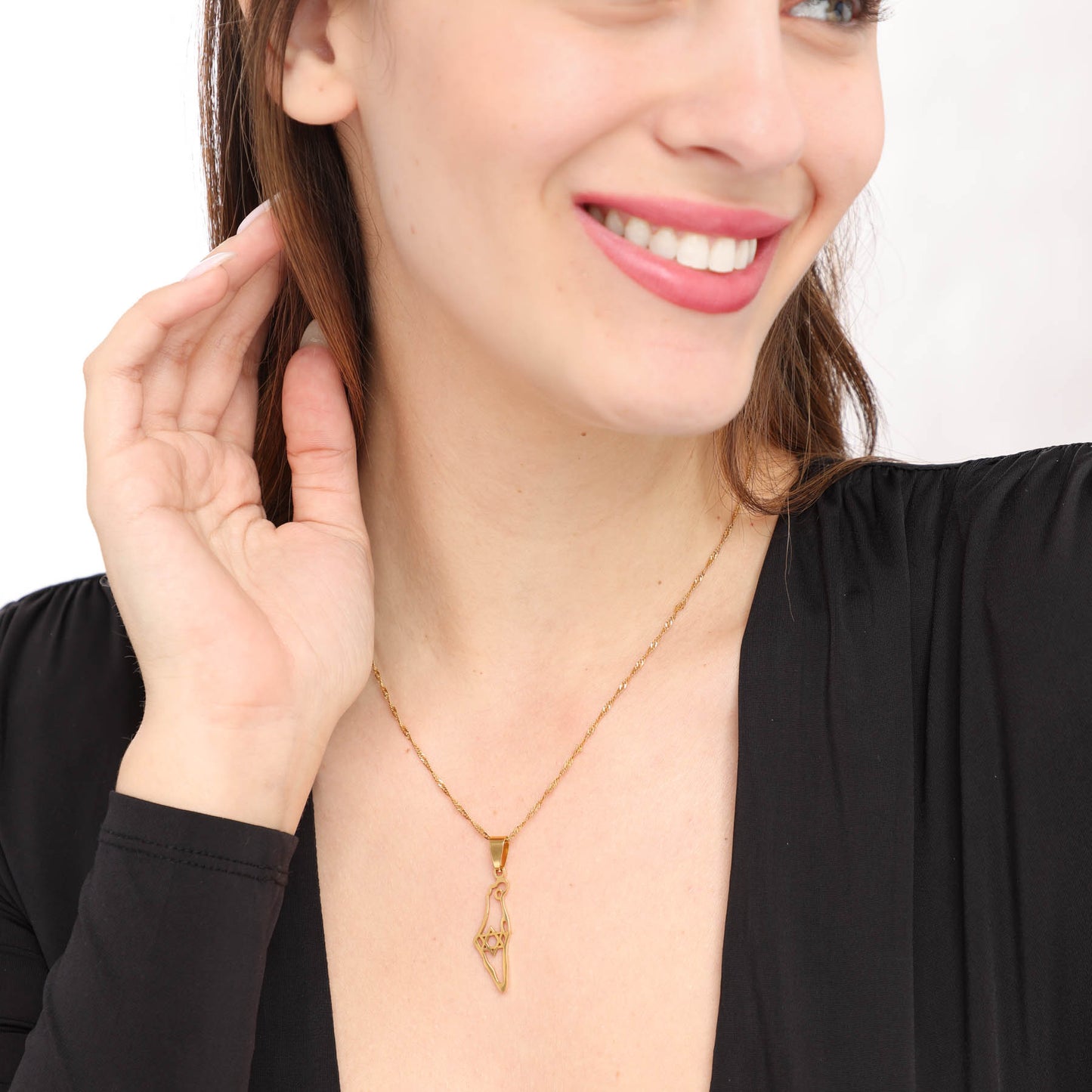 שרשרת מפת ארץ ישראל ומגן דוד